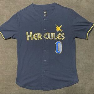 Walt Disney Hercules Hero Blue Baseball Jersey #0 Sz M